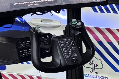 Airliner style yoke with button panel