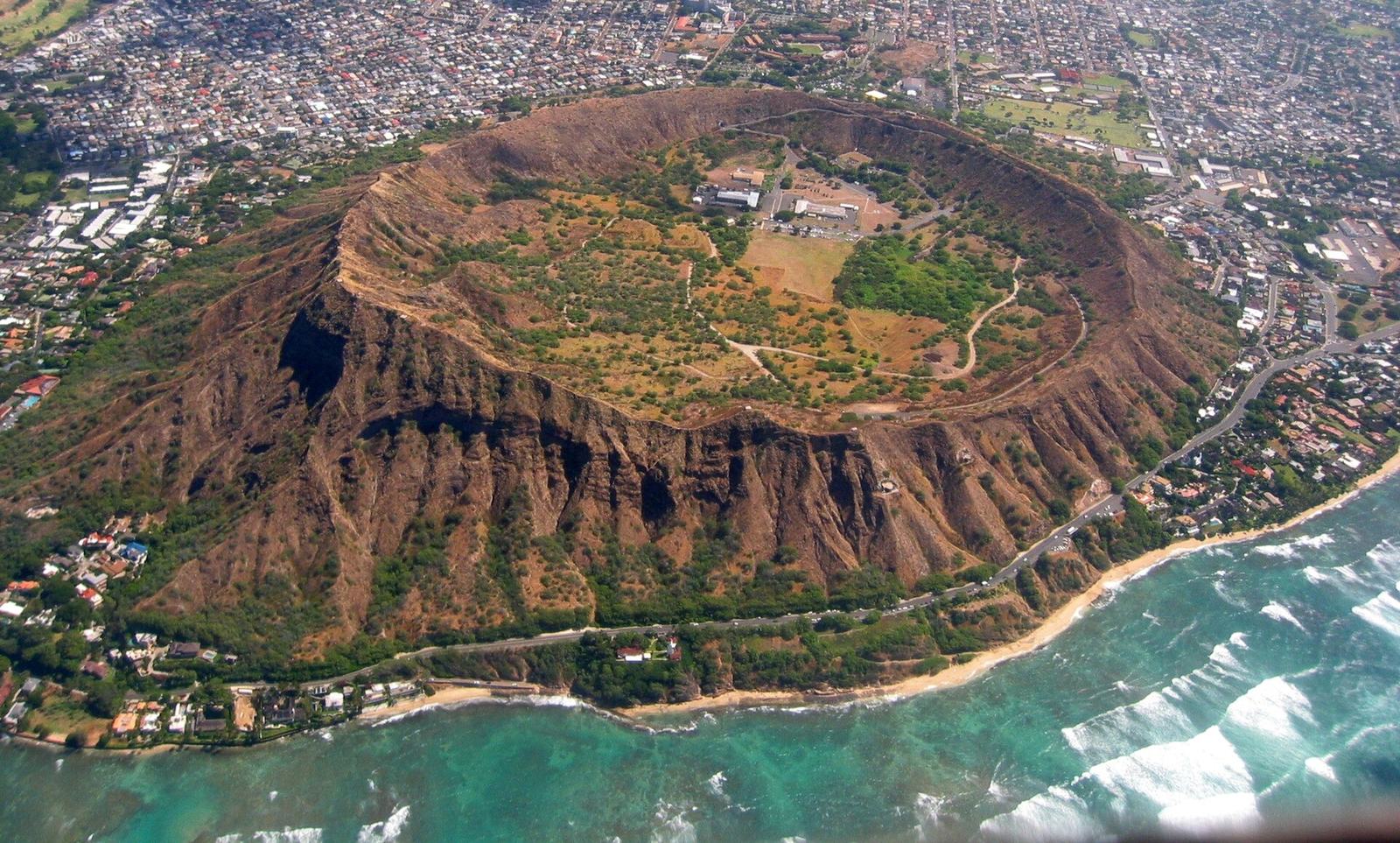 Diamond Head and Waikiki, Hawaii, from the air