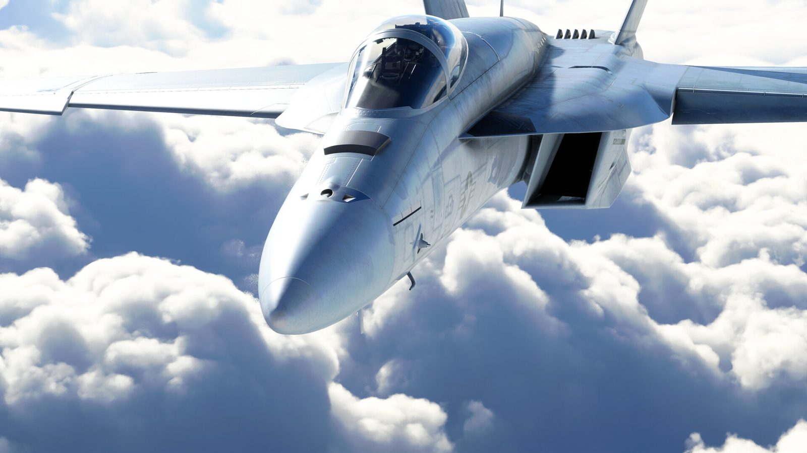 In the sim: the F/A-18E Super Hornet above the clouds